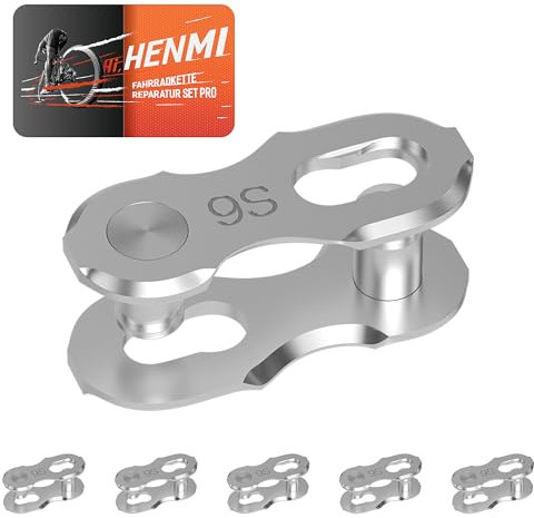 HENMI Fahrradkettenglied 9-Fach,6 paar Kettenverschluss Fahrrad für 9 Geschwindigkeit Fahrradkette,Fahrrad Kettenschloss Schnelles An- und Abbauen