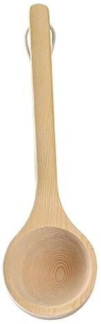 KESOTO Cuchara de agua, cuchara de madera para spa, accesorios de baño resistentes, cuchara de sauna multiusos hecha a mano, cuchara de sales de ducha para