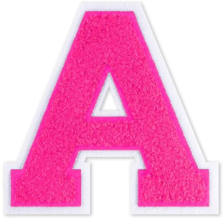 QianSiLi Parches Letras Termoadhesivas, Letras Adhesivas Para Tela Adecuado Para Chaquetas, Abrigos, Camisas, Bolsos, Vaqueros, Mochilas (11,45cm,Rosa,A)