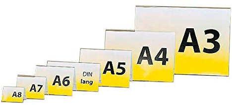 15 Stück Hansen Werbeaufsteller/Tischaufsteller/A-Aufsteller aus Acryl/Acrylglas, Format: DIN A7 Querformat