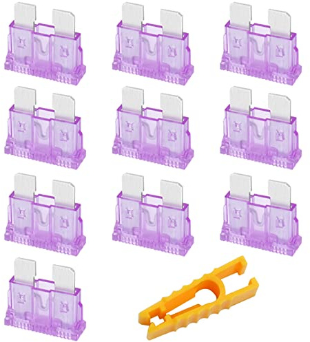 Kfz Sicherungen 10 Stk, JatilEr Autosicherungen 35A Standart, Flachsicherungen Kfz, Stecksicherung mit 1 Sicherungszieher für Auto/RV/LKW/Motorrad/Boot
