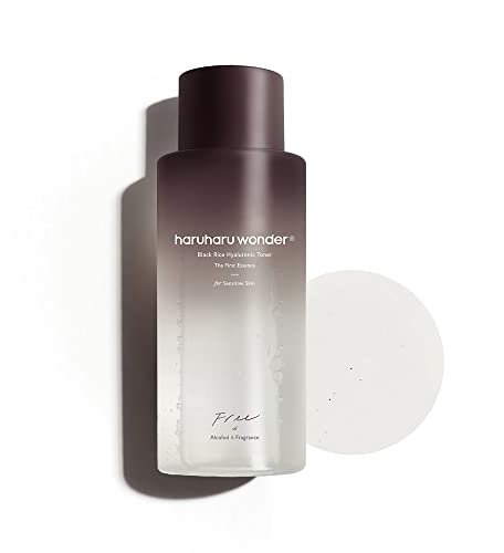 Haruharu wonder Tónico facial hidratante para pieles sensibles con ácido hialurónico y de arroz negro, para todas las pieles, skincare coreano, mejora textura de la piel, libre crueltad animal, 300ml