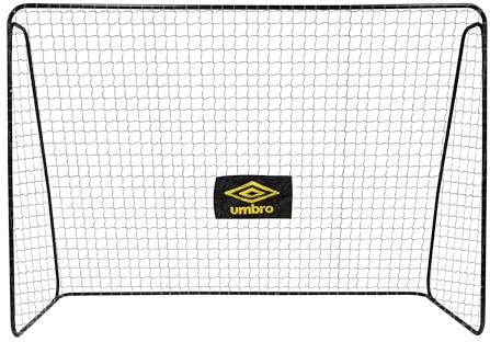 Umbro Cage de Foot - But de Foot Enfant 300 x 120 x 205 cm - Kit Entrainement Football pour Enfants et Adultes - Exterieur et Interieur - Montage Rapide - Noir/Jaune