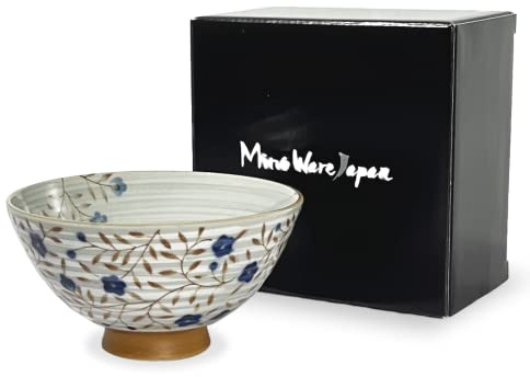 MINO WARE JAPAN Traditional Style Japanese Ceramics Rice Bowl Chawan Pottery, Dishwasher Microwave Safe Made in Japan (Kohiki Kozakura, Medium (oohira))