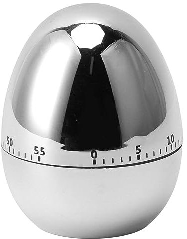 Egg Kitchen Timer, Kitchen Egg Timers for Boiling Eggs Mechanical Kitchen Timer Rotating Alarm with 60 Minutes Cooking Alarm Clock Manual Timer for Kitchen (Silver)
