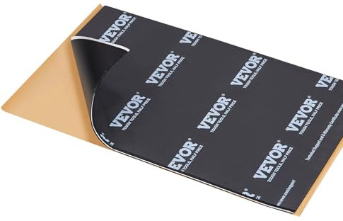 VEVOR Tapis d'Isolation Phonique 5,1 mm Insonorisation Voiture 2,3 m² Matériau Insonorisant Automobile Caoutchouc Butyle 247,9x390,9 mm Tapis Isolant Thermique Structure 3en1 à 4 Couches pour Voitures