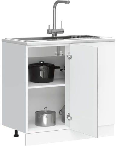 vidaXL Mueble bajo de Cocina de Madera ingeniería Sonoma Gris, gabinete de Base de Cocina, Unidad Base de Fregadero de Cocina, cajón de gabinete de Base de Cocina