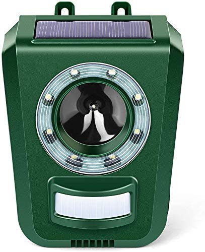 Cowiewie Katzenschreck Wasserdichter,Ultraschall Abwehr mit Solarbetrieb 5 Modus Marderschreck Ultraschall, Katzenschreck für Garten, gegen Katzen, Hunde, Marder, Reiher, Waschbären, Tauben