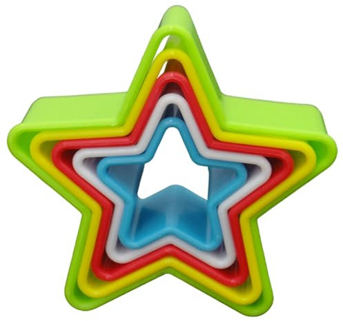 Cutter di cookie da 5 pezzi, taglierina biscotto a forma di stella a 5 dimensioni, pressa per biscotti addominali lisce e robusta, strumenti di cottura multiuso lavabili per torta, fondente