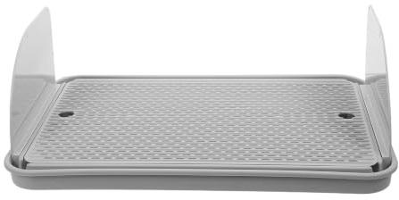 Toddmomy Kattramp för kattlåda, 45x30 cm, lätt att rengöra med filter, grå | Plastfotsteg med avtagbar stänkskyddad baffel, fotstöd för kattpedaler för inomhuslåda, anpassad för seniorer och funktionshi