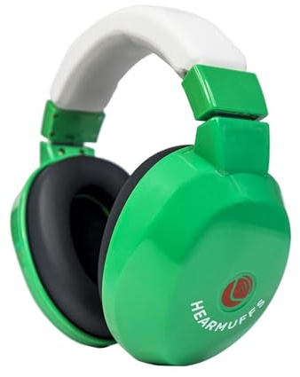 Lucid Audio HearMuffs Kids Hearing Protection Green/White (Over-the-ear Sound Protection Ear Muffs Ages 5+)