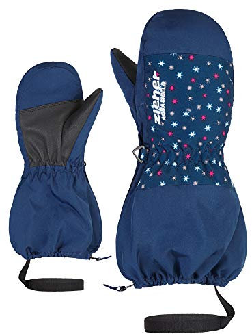 Ziener Mädchen LEVI AS Minis Glove Ski-Handschuhe/Wintersport | wasserdicht, atmungsaktiv, Snowflake Print, 92cm