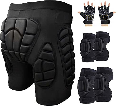 MCWJDSD Protective Pants Children's Snowboard Shorts Men's Women's Protector Pants 3D Padded Protective Gear (Color : B1, Size : L)