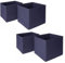 OHS Set of 4 Fabric Storage Boxes Home Organiser Toys Clothing Bathroom Pop Up Collapsible Foldable Cube Box, Navy Blue