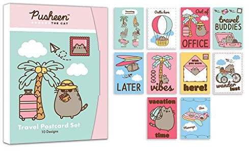 Pusheen - Set de Tarjetas Postales Travelling - Pack de 10 (Talla Única) (Multicolor)
