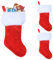 Lot de 2 Grande Chaussette de Noel,Chaussette de Noel Personnalisé,Chaussettes de Noël à Suspendre,Chaussettes Noël，Rouge Sac Cadeau Chaussettes de Noel pour Décorations de Cheminée de Sapin