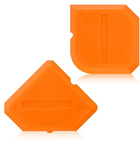 Outus 2 Pieces Caulking Tool Set Silicone Sealant Grout Tool for Kitchen Bathroom Floor Sealant Sealing(Orange)