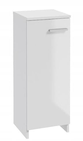 Deftrans Domodomo Bathroom Cabinet, Standing White, Glossy, 79 x 30 cm, Marlena, Bathroom Cabinet, Standing, Narrow for Small Bathroom, Guest Bathroom, Storage Space..