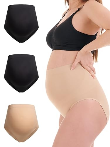 Herzmutter Mamma trosor - 2 & 3 -pack - Graviditets trosor - Sömlös - Stödjande - extra mjuk och elastisk - för graviditet- över mage underkläder - för moderskap - 5820_5830