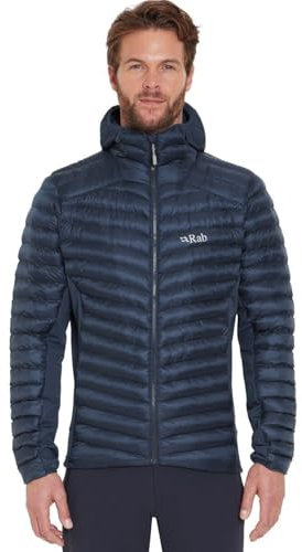 Rab Men's Cirrus Flex Hoody - Lightweight Insulated Coat for Trekking, Skiing, & Climbing - Tempest Blue - Small