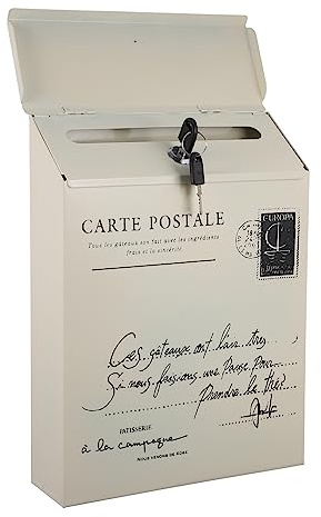 KONTONTY Boîte Aux Lettres Murale Rétro Verrouillable De Style Américain Boîte à Suggestions Vintage Impression Anglaise Décoration Polyvalente pour Intérieur Et Extérieur