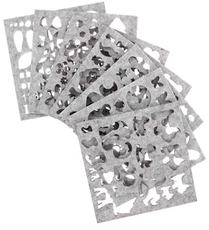 GLSTOY 7 Hojas Molde De Fieltro De Lana De Plantillas Para Apliques De Fieltrado Aguja Plantilla De Fieltro Para Manualidades Diy Práctica Para Manualidades