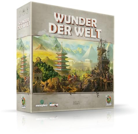 Kobold Spieleverlag | Wunder der Welt | Familienspiel Brettspiel für 1–5 Spieler ab 14 Jahren | Legespiel mit Weltwundern aus Holz | Stadtbau mit Taktik & Strategie | 30–60 Min. Spielzeit | Deutsch
