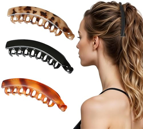 WKRTDY 3 Piezas Banana Clip, Clips De Plátano Bananas Hair Clip Pinzas De Pelo De Plátano Plátano Pinzas Para El Cabello Para Cabello De Damas y Niña,Clips de banano, Pinzas para el pelo de plátano