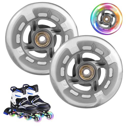 2 Pièces Roues De Rechange Pour Scooter, 100 mmRoues De Trottinette ABEC-7, Lumineuses, Pour Roues De Patins à Roulettes D'IntéRieur/D'ExtéRieur, Patins à Roulettes, Bagages
