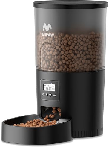 Distributeur Croquettes Chat Automatique avec Minuterie Programmable - 5L | Distributeur Automatique pour Chats et Petits Chiens, Mangeoire de Nourriture, Gamelle Automatique, 1-6 Repas par Jour