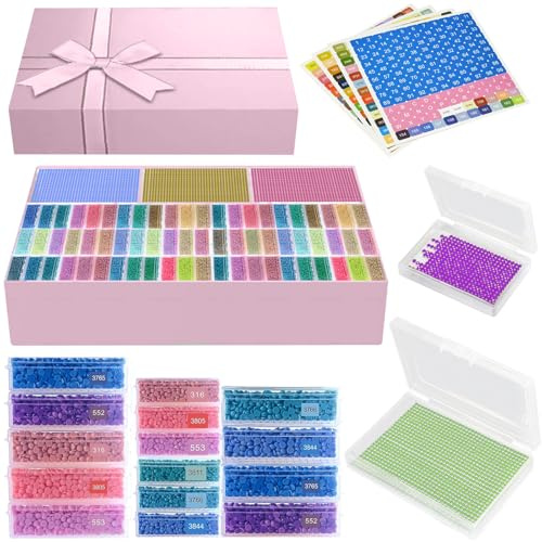 DNSGOOR 80Pcs 2-in-1 Upgrade Diamond Art Convex Point Bottom Design and Bead Storage Boxes with Lids,Diamond Painting Storage Organizer Containers,Stackable Diamond Art Trays for DIY Gift