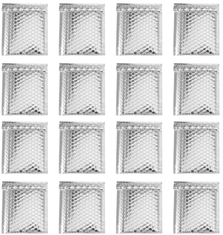 Sobres Acolchados de Burbujas Plata Makrofol Autosellantes 100 Piezas | Laminados Ligeros, Permiten Escritura, para Embalaje en Tiendas y Artículos Pequeños, Formato Práctico