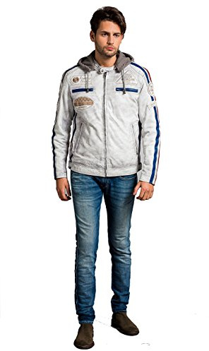 URBAN 5884 Motorradjacke Herren Leder, Herrenjacke aus Lammleder, verstaubare Protektoren für Rücken, Schultern und Ellenbogen