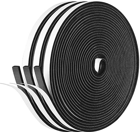 GWHOLE Joint Fenetre Isolation 3Pcs Joint Porte d'entrée en Caoutchouc Isolant Fenetre Anti Froid Isolation Phonique Joint Mousse Isolante Joint Mousse Adhésif Joint Porte Voiture - 6mm x 3mm, 21M