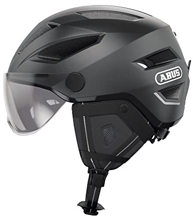 ABUS city helmet Pedelec 2.0 ACE - bicycle helmet with rear light, visor, rain cover, ear protection - for men and women