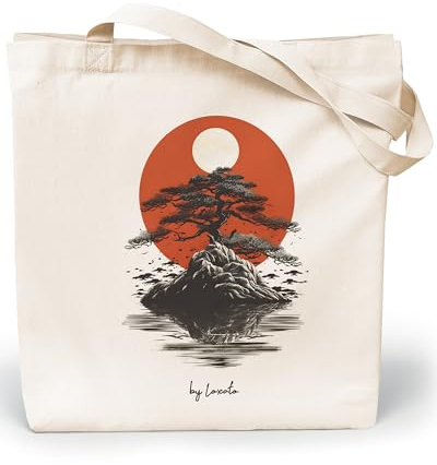 Loxato Tote Bag Aesthetic - Borsa Shopper Cotone 220g/m2 35x42cm - Borsa Tela Donna - Borse Shopper Tela - Extra Largo 8cm