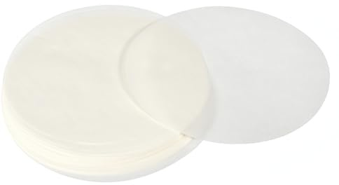 uxcell 300 piezas de papel pergamino redondo de 5 pulgadas, papel pergamino redondo antiadherente para hornear pasteles pequeños, separar carne congelada, horno tostador, color blanco