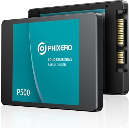 PHIXERO SSD 256GB 2.5 Zoll Interne Solid State Festplatte SATA 3 6Gb/s TLC 3D NAND & SLC Cache für Laptops/Desktop PC/Mini PC - P500