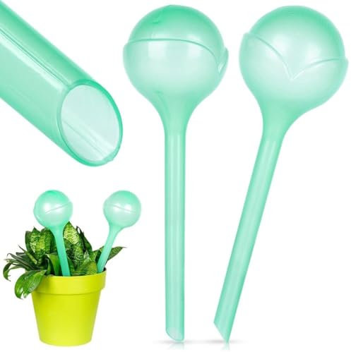 GEEZY Large Plant Watering Globes, Set of 2 – Easy Self Watering Spikes for Indoor & Outdoor Plants – Slow Release for Healthy Growth – Great for Flowers, Pots & Hanging Baskets – 9 x 28cm