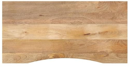 vidaXL Schreibtischplatte, Bürotischplatte mit Aussparung, Tischplatte für Schreibtisch Esstisch, Ersatztischplatte Holzplatte, 110x60x2,5cm Massivholz Mango