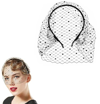 Voile Noir Fascinateur Chapeau de Fête Halloween, Accessoires de Cheveux pour Filles