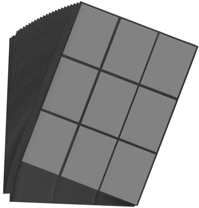 Newpop 40 pagine raccoglitore carte doppia faccia con 720 tasche, buste per carte Nero collezionabili 11 fori, Pagine album Buste basket/calcio, Carte da Gioco