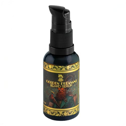 Jobski Golden Pheasant siero rigenerante e rinforzante per la barba composizione di estratti e oli vegetali idratazione morbidezza e lucentezza naturale 30 ml