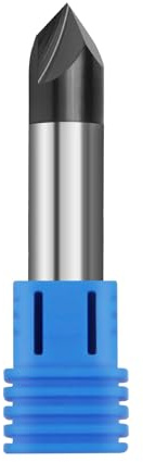1/2in Solid Carbide End Mill, Chamfer Mill - Double End,2 Flutes, 90° Chamfer Angle, AlTiN Coated Bits Tool for Medium Hardness Steel, Brass, Iron