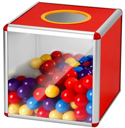 Transparent lotteri låda 25 x 25 cm – donationslåda och urna med aluminiumram och akrylplattor, säkerhetslås, perfekt för förlottning, stämning, evenemang, mässor och donationsaktioner