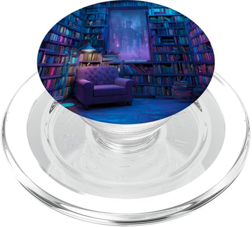 Livre Bibliotheque Etagere Fauteuil Fenetre Modele Imprime PopSockets PopGrip pour MagSafe