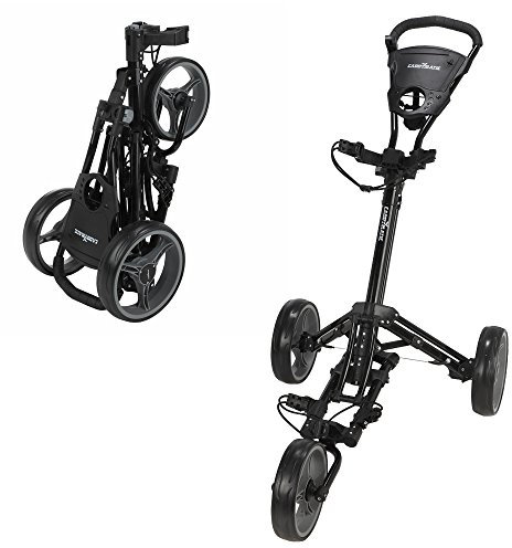 Caddymatic Golf X-LITE MIT EINEM klick ZUSAMMENKLAPPBARER Golf-Zug-/SCHIEBE-Trolley SCHWARZ/GRAU