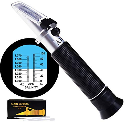 0–10 % salthalt refraktometer ATC dubbel skala 1,0 ~ 1,070 densitet/0~100 ppt salt havsvatten akvarium marin industri