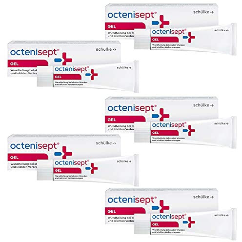 5x 20 ml Schülke Octenisept® Gel Wundgel Heilsalbe Verbrennungen Sonnenbrand Gel Schutz, Tube