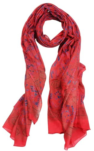 Freak Scene Sciarpa di cotone - pareo - sarong - motivo indiano 01 - rosso-blu